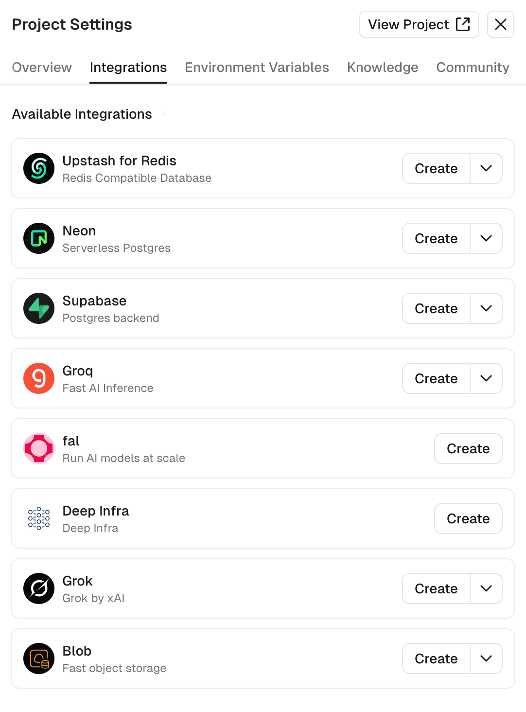 v0 integration options